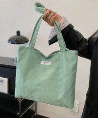 コーデュロイ大容量トートバッグレディース カラー：ミント 商品コード：6ZMIN-011