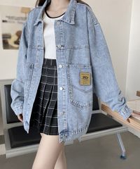 デニムジャケット レディースGジャン韓国 カラー：サックス 商品コード：86HANYAM-005