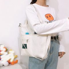 キャンバス トートバッグ 2way 軽量 カラー：ホワイト 商品コード：88CXH-003