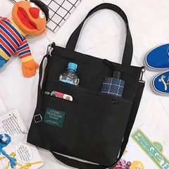 キャンバス トートバッグ 2way 軽量 カラー：ブラック 商品コード：88CXH-003