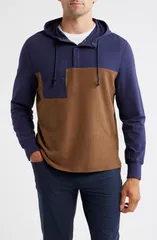 ジョニー オー メンズ アウター パーカー・スウェット johnnieO Waffle Panel Hoodie NAVY ネイビー