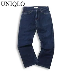 UNIQLO ユニクロ 秋冬 防風ジーンズ★ 裏起毛 USED加工 ストレート デニム パンツ ジーンズ Sz.29 メンズ バイク