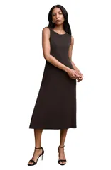 エムエメウラフール レディース トップス ワンピース ドレープ リブ MMLaFleur Milano Drape Dress Ribbed Pima Modal Black ブラック