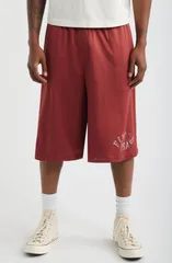 エルウッド メンズ ボトムス ハーフパンツ・ショーツ メッシュ ショートパンツ Elwood Canopy Mesh Basketball Shorts MAROON マルーン