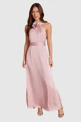 コースト レディース トップス ワンピース サテン マキシ Coast Corsage Satin Maxi Dress Pink ピンク