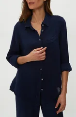 マイケルスターズ レディース トップス シャツ コットン Michael Stars Ernie Cotton Gauze ButtonUp Shirt NOCTURNAL