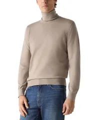 ゼニア メンズ アウター ニット・セータートルネック ZEGNA Cashseta Cashmere Blend Turtleneck Sweater Lightaupe Mlange トープ