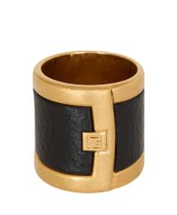 バルマン レディース アクセサリー リング Balmain Anthem Ring in Brass and Resin Black ブラック
