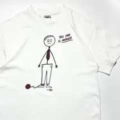 【90s】【USA製】【SPOO inc.】【Hanes BEEFY-T】 "THIS MAN IS MARRIED." ユーモア Tシャツ L 白 ヴィンテージ 古着 アメカジ