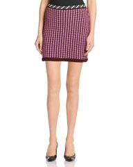 ヴェルサーチ レディース ボトムスカート ミニ ウール Versace Crocheted Wool Mini Skirt MulberryPink Lemonade ピンク
