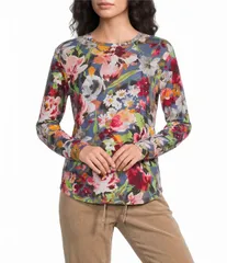 ウエストバウンド レディース トップス Tシャツ クルーネック プリント ニット Westbound Print Long Sleeve Crew Necknitee Fall Floral