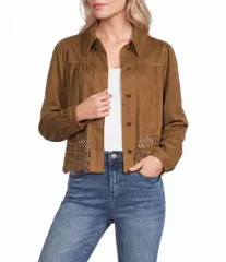リヴァプール ロサンゼルス レディース アウター ジャケット・ブルゾン スエード ニット Liverpoolos Angeles Knit Stretch Faux Suede Point Colla
