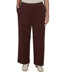 ルビーアールディー レディース ボトムス カジュアルパンツ ワイドレッグ プラスサイズ スキューバ Ruby Rd Plusize Scuba Pique Wide Leg PullOn Pants
