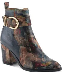 ラリティステ レディース シューズ ブーツ・レインブーツ フラワー柄 プリント レザー フラワー ヒール LARTISTE Rosa Floral Print Combo Leather Block