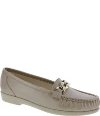 サス レディース シューズ パンプス レザー ローファー SAS Metro Link Leather Chain Detailoafers Champagne シャンパン