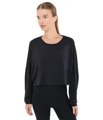 ビヨンドヨガ レディース トップス シャツ クロップド Beyond Yoga Studio Luxe Cropped Long Sleeve Tee Black ブラック
