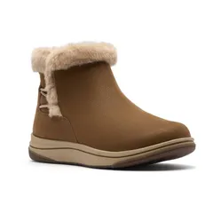 クラークス レディース シューズ ブーツ・レインブーツ アンクル Clarks Cloudsteppers Breeze Faux Fur WomenslipOn Ankle Boots Dark T