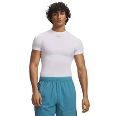 アンダーアーマー メンズ トップス シャツ Under Armour Mens HeatGear Elite Compression Short Sleeve Shirt WhiteReflectiv