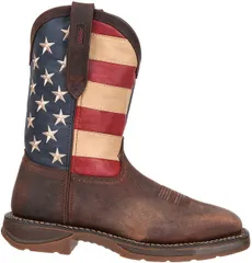 ドゥランゴ メンズ シューズ ブーツ・レインブーツ Tシャツ Durango Mens Rebel American Flag 11 Steel Toe Western Work Boots Brow
