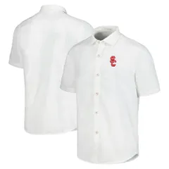 トッミーバハマ メンズ トップス シャツ Mens Tommy Bahama White USC Trojans Coconut Point Palm Vista IslandZone Camp Bu