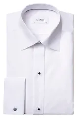 エトン メンズ トップス シャツ コットン Eton Classic Fit Bibbed White Cotton Tuxedo Shirt White ホワイト