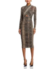 バードット レディース トップス ワンピース プリント ミディ Bardot Aliyah Printed Midi Dressnake Skin
