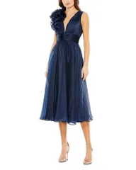 マックダガル レディース トップス ワンピース シフォン A ライン ノースリーブ Mac Duggal Sleeveless Chiffon ALine Tea Length Cocktail Dr