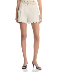 アクア レディース ボトムス ハーフパンツ・ショーツ レーストリム ショートパンツ レース AQUA Lace Trim Shorts Exclusive NaturalWhite ホワイト