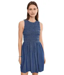 メイドウェル レディース トップス ワンピース ミニ シャーリング Madewell Smocked Mini Dress Cove Wash