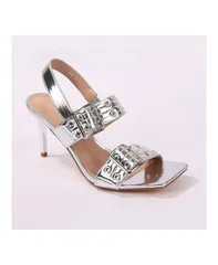 バーネス レディース シューズ サンダル ヒール BERNESS Ana TwoBanded Heeled Sandal Silver シルバー