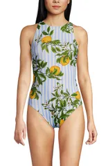 ランズエンド レディース トップス ワンピース ハイネック プチ トール Lands End Tugless High Neck Portrait Back One Piece Swimsuit Pe