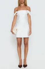 プリンセスポリー レディース トップス ワンピース ミニ サテン Princess Polly Zabbarra Off the Shoulder Satin Cocktail Minidress W