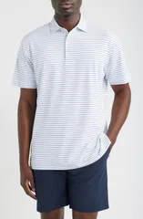 ピーター・ミラー メンズ トップス ポロシャツ Peter Millar Winston Summer Comfort Performance Piqu Polo WHITE BALI BLUE ホワ