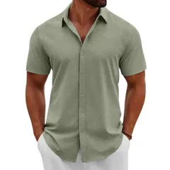 クーファンディ メンズ トップス Tシャツ ボタンダウン COOFANDY Menshirts Casual Button Down Short Sleeve Shirt Summer Tropica