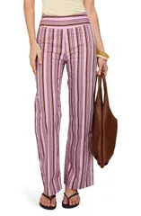 プリンセスポリー レディース ボトムス デニムパンツ コットン Princess Polly Leocadie Stripe Cotton Pants PINK STRIPE ピンク