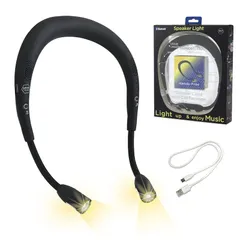 【新品】 SPICE OF LIFE(スパイス) LED ネックライト スピーカーライト with コールレシーバー ブラック ウォーキングライト ハンズフリー通話 首掛けスピーカー ウェアラブル ワイヤレス 充電式 点滅点灯 Bluetooth WSL100