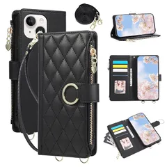 【新品】 Kitzomi 対応 iPhone 13/14 ケース 手帳型 と互換性のある いpほね13 ケース ショルダー リング あいほん14ケース カード収納 キルティング 手帳型スマホケースiphone14 肩掛け 耐衝撃 マグネット式 高級PUレザー