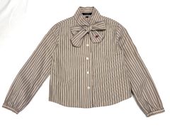 【ME137】美品 Burberry バーバリー ロンドン サイズ130A ブラウス シャツ ストライプ キッズ 女の子 長袖