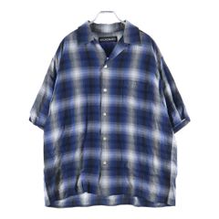 WACKO MARIA (ワコマリア) オンブレチェック レーヨン 半袖シャツ オーバーシャツ #L ブルー