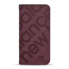 【新品】 【 New Balance正規品 】 iPhone 16 ケース 手帳型 カード収納 ブランドロゴ おしゃれ「スタンプロゴスエード調」 ニューバランス アイフォン16 iPhone16 用 型押し スマホケース (バーガンディ)