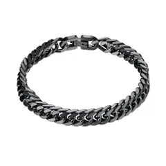 ブレスレット 23cm 幅8mm 黒 喜平 メンズ ブレスレットチェーン ステンレス 細め アレルギー対応 アクセサリー