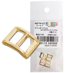 【新品】ドールアクセサリー アゾンオリジナル 10×8ラウンドバックル(4個入り) ゴールド 「マテリアルパーツシリーズ」