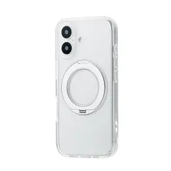 【新品】 エレコム iPhone17 ケース カバー クリア 耐衝撃 衝撃吸収 マグネット MAGKEEP 回転式スタンド 縦・横置き ハイブリッド TPU エアークッション カメラ保護 ワイヤレス充電 シルバー PMWA25AMGSTKSV