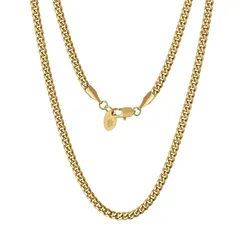 KRKC&CO ネックレスチェーン 人気 喜平 幅3mm 金メッキ サージカルステンレス カジュアル ペアアクセサリー(ゴールド,56cm)