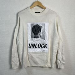 Bershka ベルシュカ ニットセーター プリント オフホワイト EUR XS メンズ 古着 ストリート Y2K