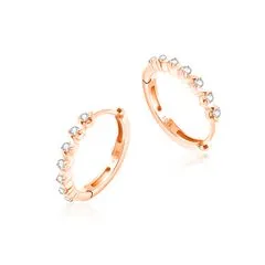 レディース ピアスフープ 上質ジルコニア シルバー ピアス リング 金属アレルギー対応 ピンクゴールドメッキ ジュエリー プレゼント 誕生日 記念日 ピンクゴールド