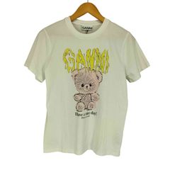 ガニー Ganni テディベア ロゴ プリント 半袖 Tシャツ レディース XS