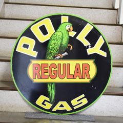 POLLY GAS ポリーガス ヴィンテージ ホーロー看板 インテリア ガレージ アメリカン雑貨