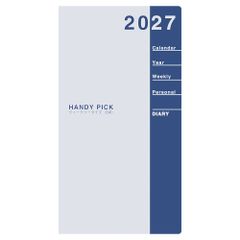 ダイゴー 手帳 2027年 ハンディピック スモールサイズ 見開き2週間 薄型 淡ブルー E1088
