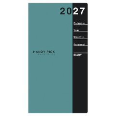 ダイゴー 手帳 2027年 ハンディピック スモールサイズ 1ヶ月ブロック 薄型 グリーン E1091